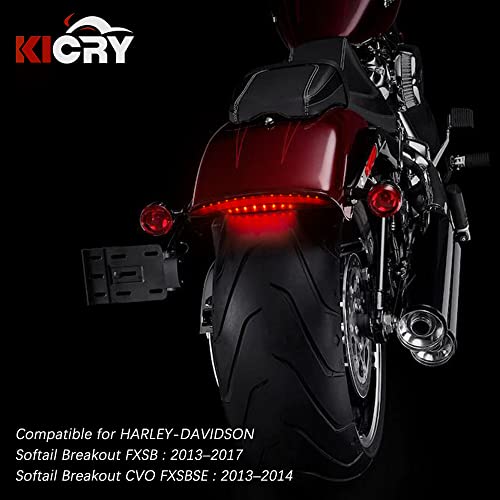 KICRY Breakout Tail Light LED Rear Fender Taillight Assembly Compatible for Harley Davidson Softail Breakout CVO FXSBSE 2013 2014 FXSB 2013 2014 2015 2016 2017(Red) - Image 4