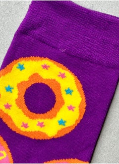 The Socks Hype 3 Pairs Multicolor Donut Socks for Women and Men | Funny Cotton Soft Crew Socks | Casual Crazy Colorful Patterned Novelty Socks for Everyday Wear | Unisex 35-42  - Image 2