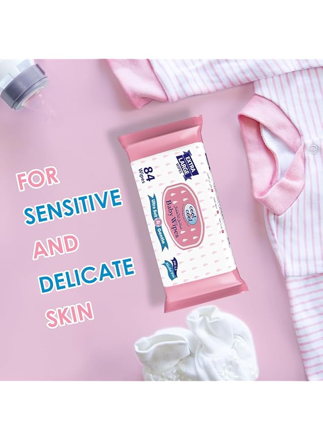 كول اند كول مناديل أطفال كبيرة جدًا، عبوة من 84 قطعة، 4 قطع - Image 3