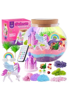 Unicorns Terrarium Gifts for Kids Girls, Light Up Terrarium Unicorns Toys for Girls, DIY Moon Lamp Arts and Crafts Birthday Gift for Children Age 4-12 (Unicorn)