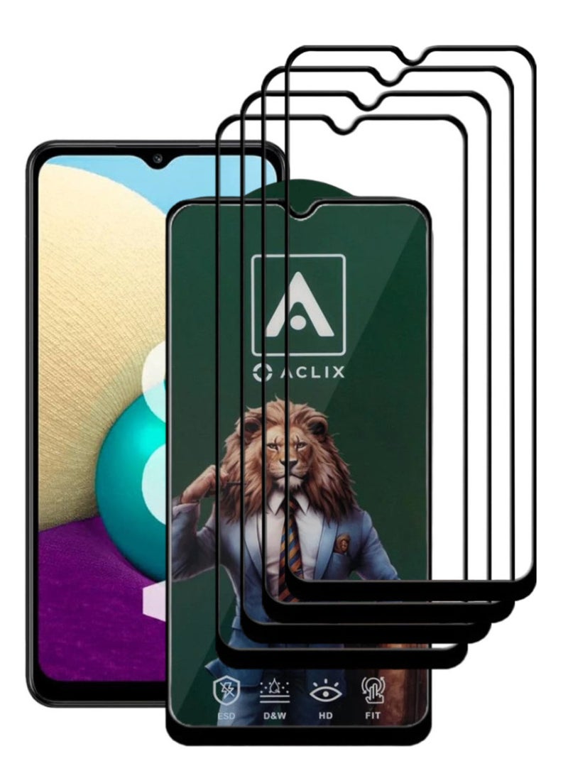 ACLIX 4 Pieces Antistatic ESD Dustproof Premium Quality High Definition Tempered Glass Screen Protector Designed For Samsung Galaxy A02 - Image 1