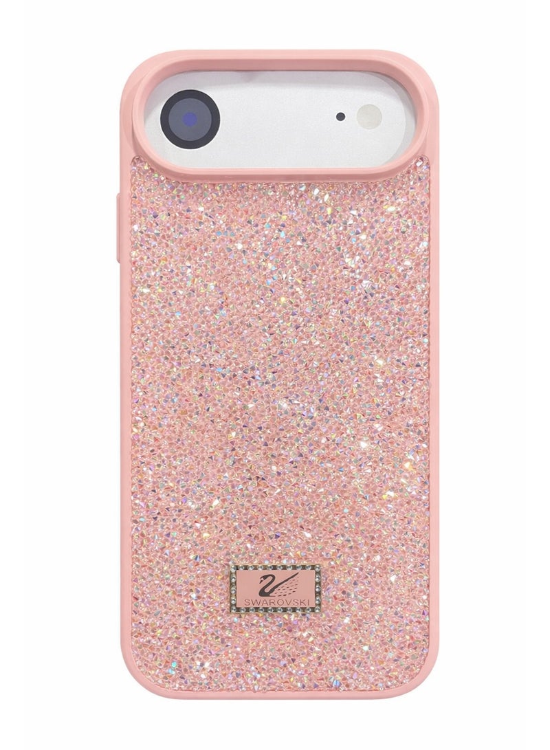 في آر كرييتيف غطاء هاتف فاخر لامع مرصع بالألماس لهاتف Apple iPhone 17 Air مع أحجار الراين المتلألئة للحماية - وردي - Image 1