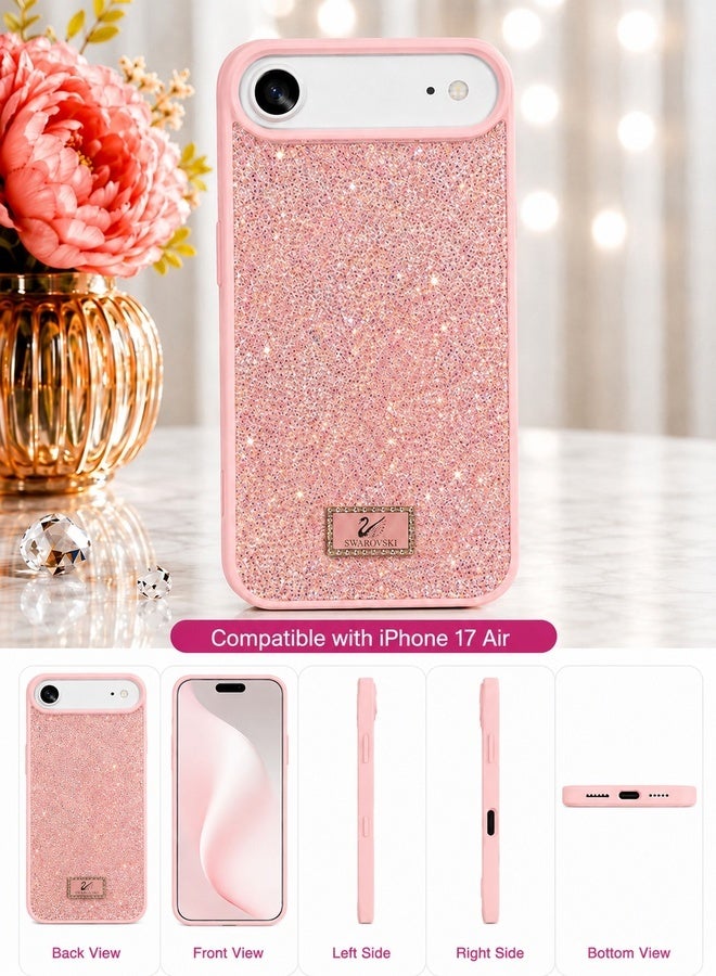VR CREATIVE Luxury Sparkling Crystal Rhinestone Protective Phone Case Cover for Apple iPhone 17 Air – Pink - Image 2