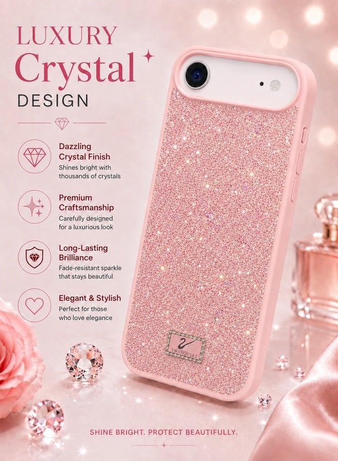 VR CREATIVE Luxury Sparkling Crystal Rhinestone Protective Phone Case Cover for Apple iPhone 17 Air – Pink - Image 3
