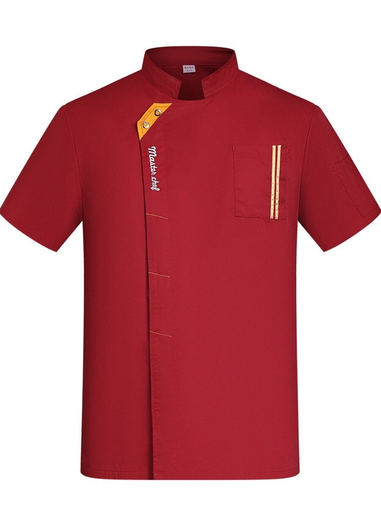 NIBEMINENT Cafeteria  Hotel High-end Chef Work Uniform Catering Restaurant Chef Uniform for Men and Women Kitchen 