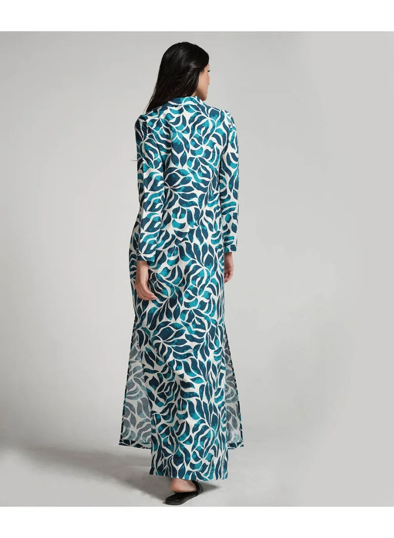 Zigzag Floral Print Maxi Dress