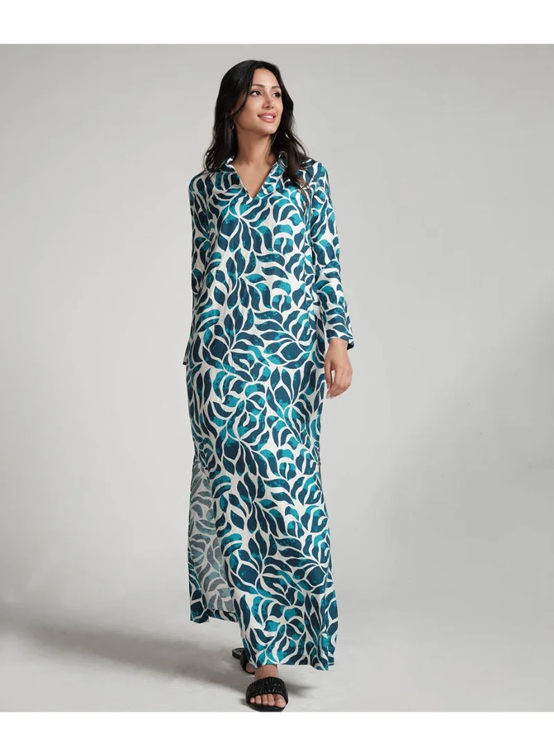 Zigzag Floral Print Maxi Dress