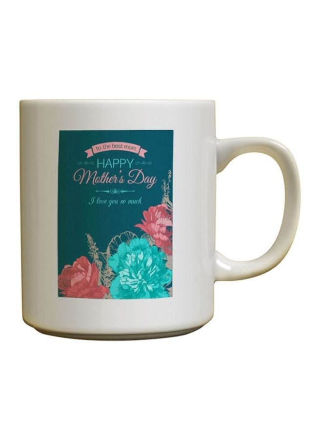 RYN Happy Mother's Day Printed Coffee Mug White/Blue/Pink 12ounce