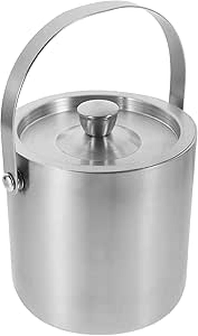 Stainless Steel Double Wall Insulated Ice Bucket 1 6L with Lid and Handle Cooler - Image 1