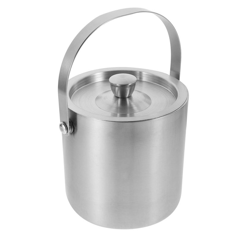 Stainless Steel Double Wall Insulated Ice Bucket 1 6L with Lid and Handle Cooler - Image 2