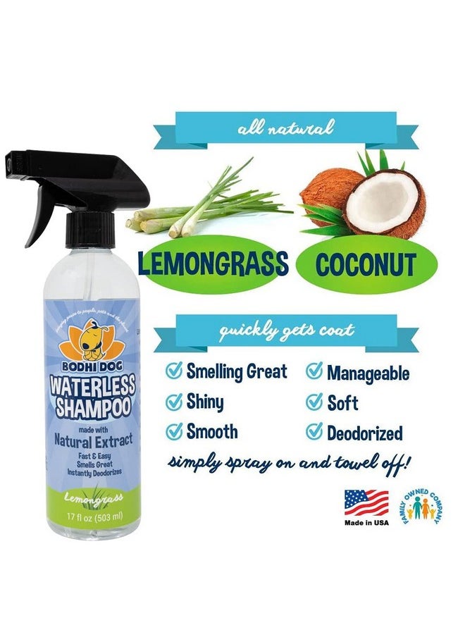 Bodhi Dog - Bodhi Dog Waterless Shampoo for Dogs & Cats - Natural Dry Shampoo, Neutralizes Odor, No Rinse Needed, Safe for All Breeds - Made in USA - Lemongrass Scent (17 Fl Oz) - Image 1