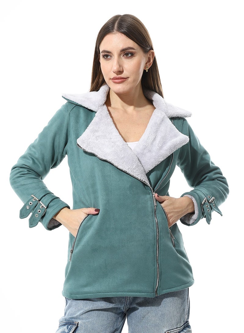 Caesar Women Chmois Lining Jacket With Zipper And Front Pockets - Image 1
