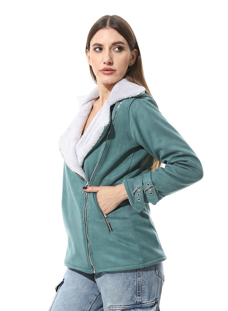 Caesar Women Chmois Lining Jacket With Zipper And Front Pockets - Image 2
