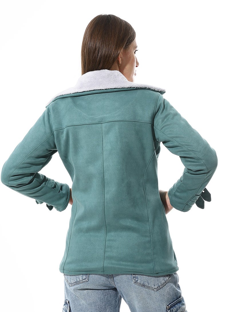 Caesar Women Chmois Lining Jacket With Zipper And Front Pockets - Image 3