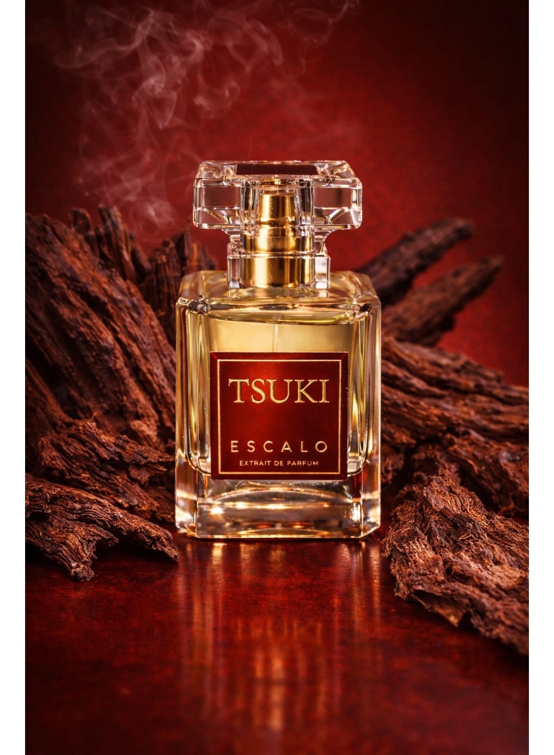 ESCALO TSUKI Extrait de Parfum, Oud Leather Saffron Amber, Spicy Woody Fragrance with Pink Pepper (50ml) image 4