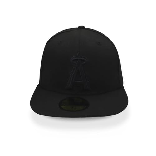 New Era 59Fifty Hat MLB Basic Anaheim Angels Black Fitted Baseball Cap (7 3/8) - Image 3