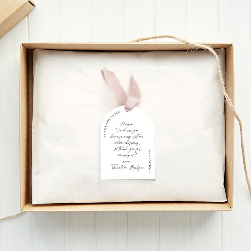 ThreeKin Collective ThreeKin Pack of 50 Thank You Gift Tags, 2 x 3 Rectangular with Pre-Punched Hole for Weddings, Parties, Baby Showers, Events | Hanging Tags for Gift Wrapping - Image 5