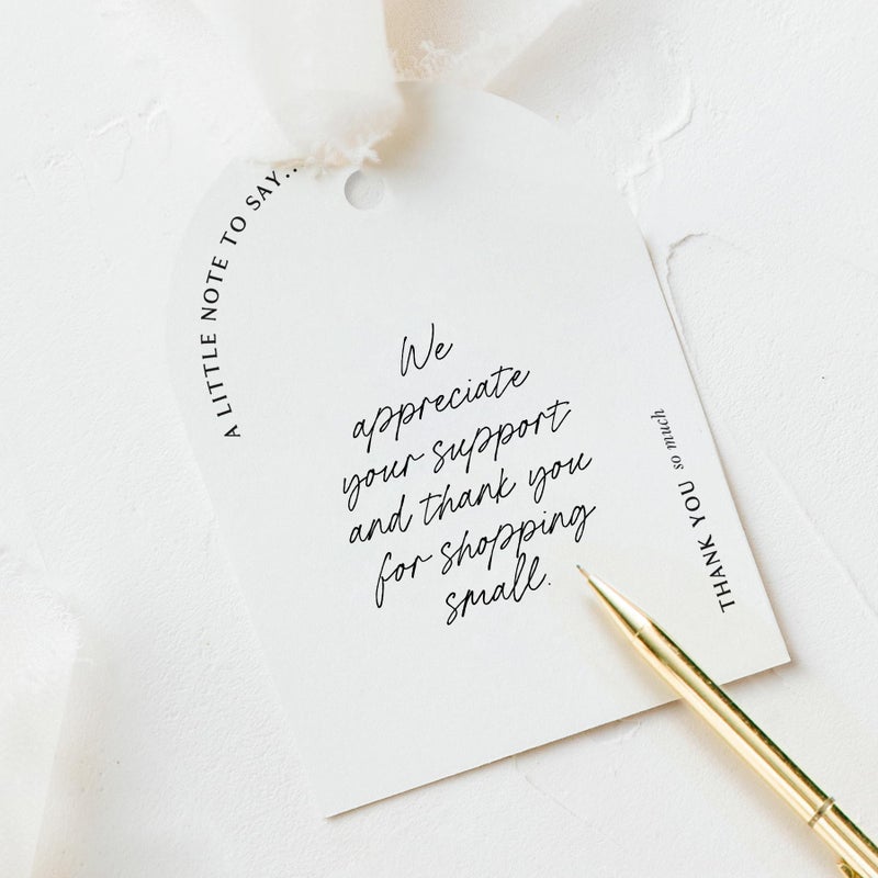 ThreeKin Collective ThreeKin Pack of 50 Thank You Gift Tags, 2 x 3 Rectangular with Pre-Punched Hole for Weddings, Parties, Baby Showers, Events | Hanging Tags for Gift Wrapping - Image 4