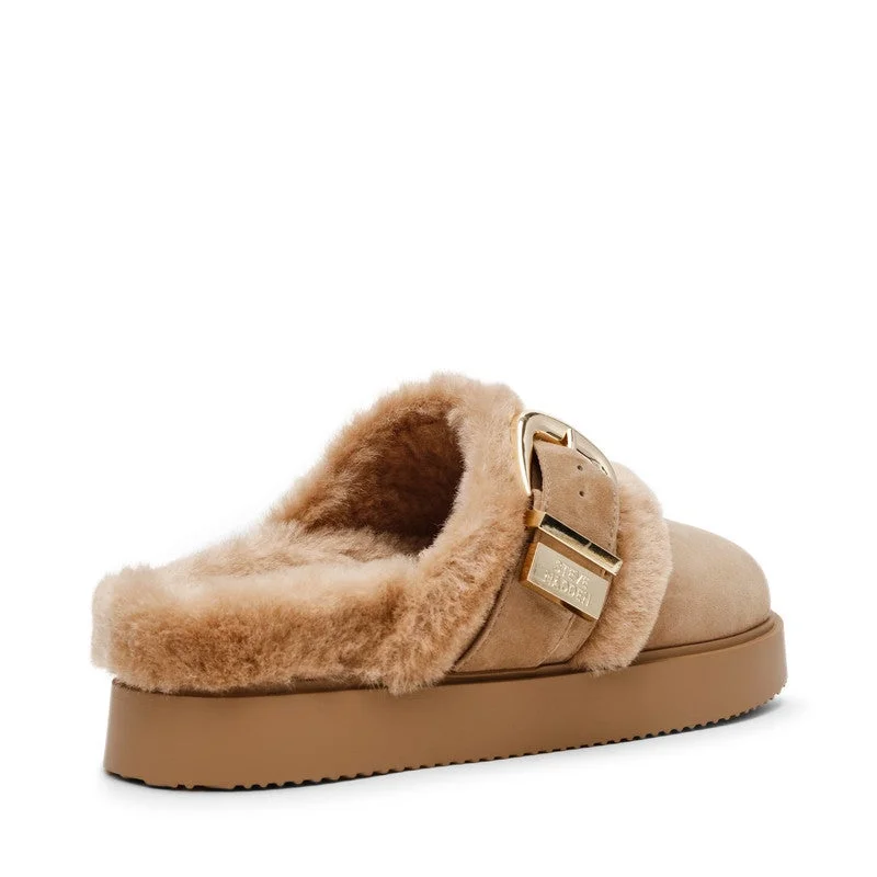 COZY UP Tan Women Flat Sandals