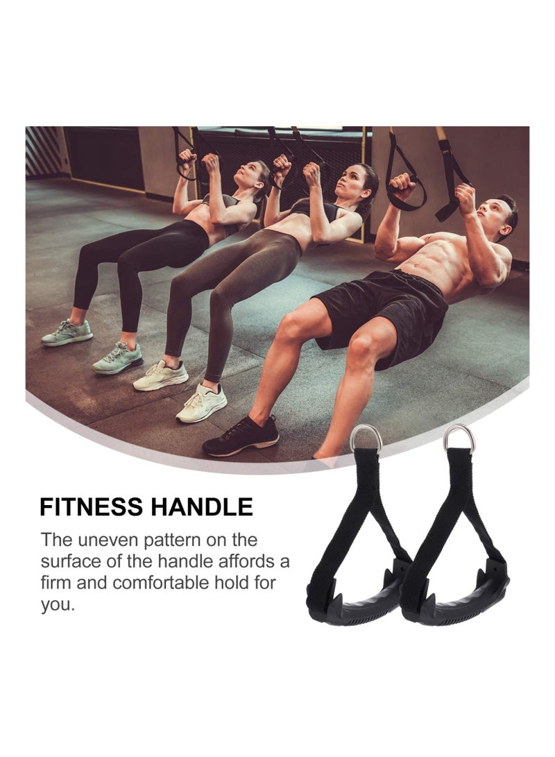 Zikra 2 Pcs Exercise Band Handles Grips Fitness Strap Heavy Duty Handles Gauge Welded D Rings Cable Machines Workout Accessories Attachment - Image 2