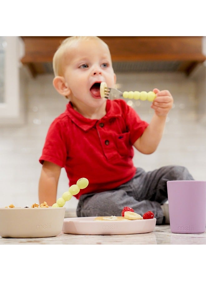 melii Snack Containers And Utensil Set - Lion And Panda Snack Containers, Silicone Caterpillar Spoon And Fork Set - Image 4
