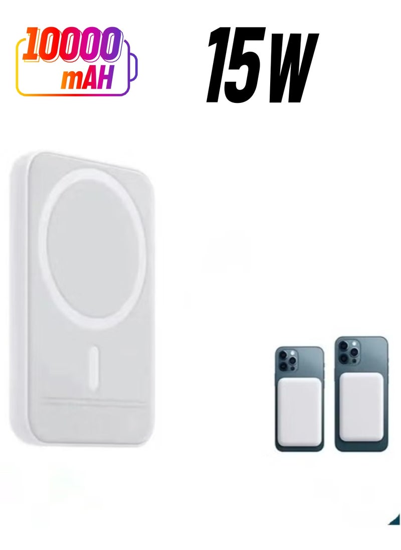 ELTRAZONE - MagSafe Wireless Power Bank for iPhone 16 Pro – 10,000mAh Portable Charger (White) - Image 1