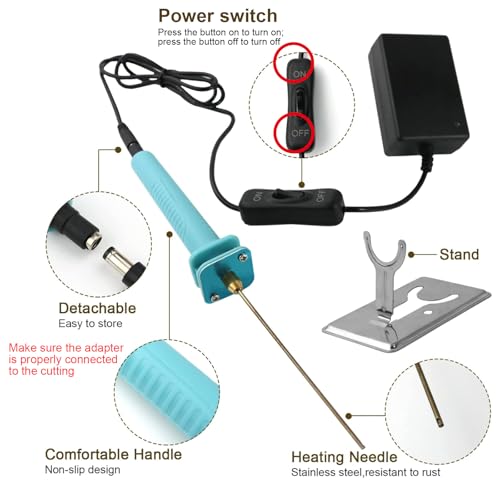 Hotorda Foam Cutter Electric Hot Wire Cutter Pen 10CM Foam Board Cutting with Stand 18W Hot Knife Styrofoam Cutting Pen with Apaptor Foam Cutting Tool for White Sofe Styrofoam,Arts,Handcraft - Image 5