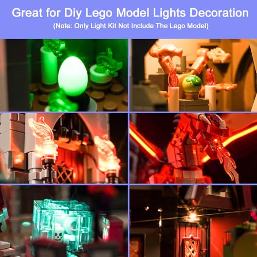 Hilighting Upgraded Led Light Kit Compatible with Lego Dungeons Dragons Red Dragons Tale Building Set Remote Control Version Compatible with Lego 21348 Model Not Included - Image 5