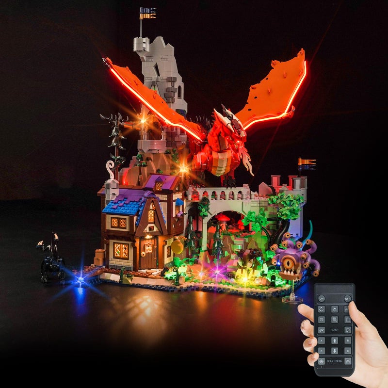 Hilighting Upgraded Led Light Kit Compatible with Lego Dungeons Dragons Red Dragons Tale Building Set Remote Control Version Compatible with Lego 21348 Model Not Included - Image 3