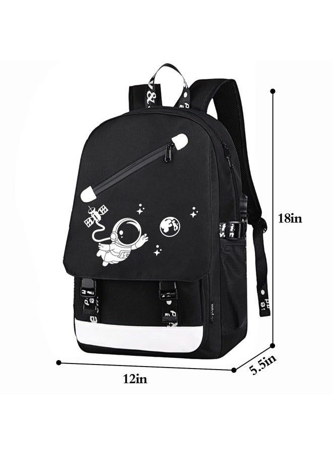 FEWOFJ Anime Astronaut Backpack for Boys, School Bags Glow Bookbags for Teenagers - Image 2