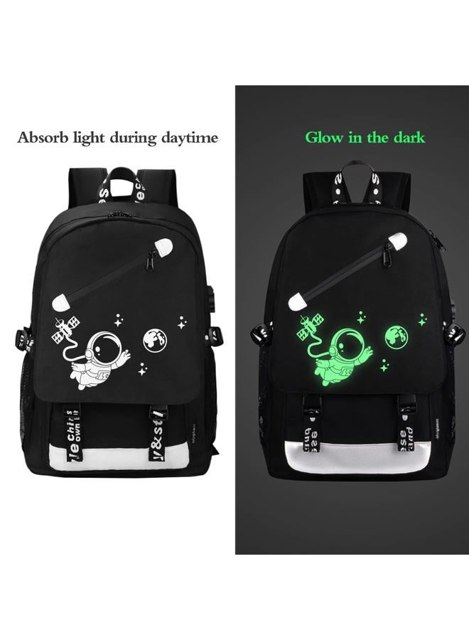 FEWOFJ Anime Astronaut Backpack for Boys, School Bags Glow Bookbags for Teenagers - Image 3