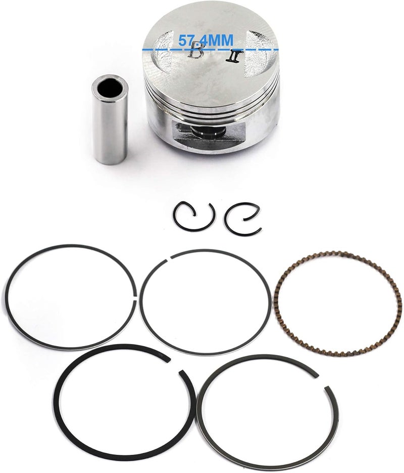 TRKIMAL طقم أسطوانة GY6 150cc بقطر 57.4mm مع طقم مكبس 4 أشواط 152QMI 157QMJ لسيارات TAOTAO JONWAY ZNEN Roketa ATV Moped Go-Kart - Image 4