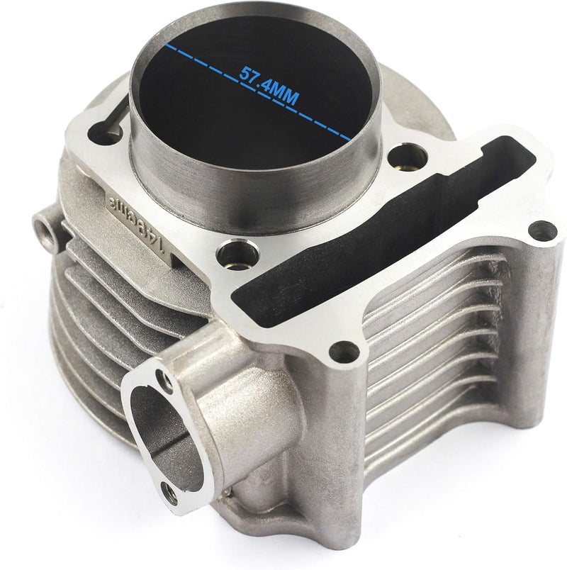 TRKIMAL طقم أسطوانة GY6 150cc بقطر 57.4mm مع طقم مكبس 4 أشواط 152QMI 157QMJ لسيارات TAOTAO JONWAY ZNEN Roketa ATV Moped Go-Kart - Image 2