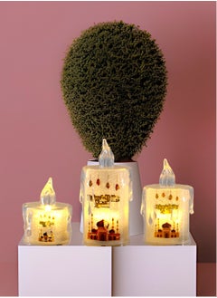 Toy Box 3Pcs Ramadan LED Candle Smokeless Flameless Battery Operated Led Light  - Image 3