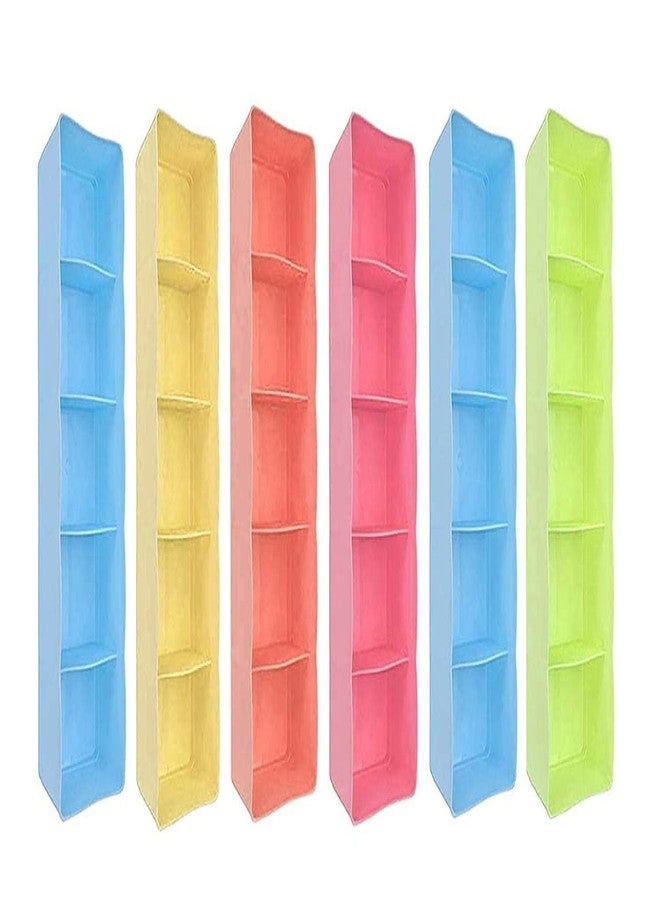 PUHBRHY Multipurpose Stackable Wardrobe Drawer Organizer Rack, Socks Undergarments Hanky tie Innerwear jwelary Dressing Organizer, Wardrobe Organiser Rack for Small Clothes (Pack of 6) - Image 1