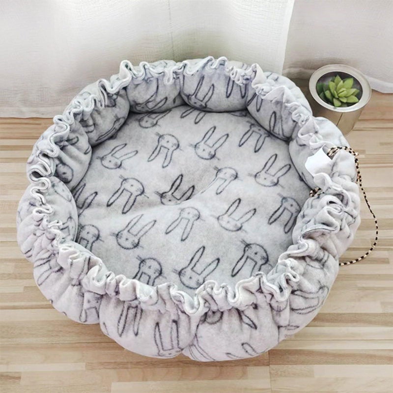 Small Dog House Cozy Winter Pet Nest Windproof Drawstring Closure L - Image 4