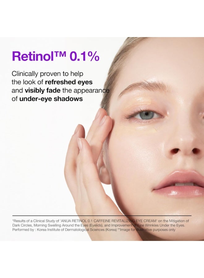 ANUA Retinol 0.1 Caffeine Revitalizing Eye Cream, Under Eye Cream For Hydration, Glow Up Eye Contour, Niacinamide, Retinol For Face, Night Cream For Eye Care| 30g 30gml - Image 5