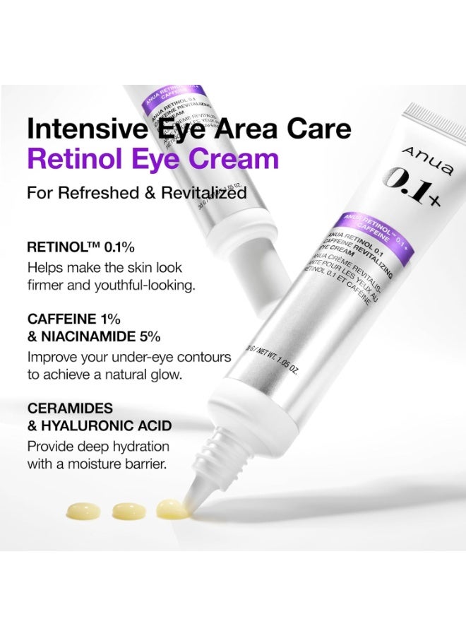 ANUA Retinol 0.1 Caffeine Revitalizing Eye Cream, Under Eye Cream For Hydration, Glow Up Eye Contour, Niacinamide, Retinol For Face, Night Cream For Eye Care| 30g 30gml - Image 3