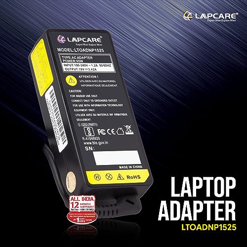 Lapcare 65W AC Adapter Laptop Charger for Toshiba Satellite C55 C55t C55dt C55D L55 L55D L55t P55 P55T S55 S55T C55-a5302 C55-a5300 C655 C655D C675 C850 C855 L655 L675 Portege Z30 Z930 Z835 - Image 2
