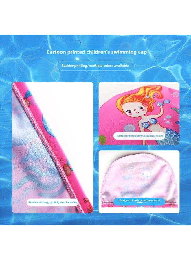 Children's Swimming Cap Cartoon Cute Fashion Comfortable Head Direct Paper Card Bag Breathable Swimming Cap-Color:Small Boat On Yellow Background