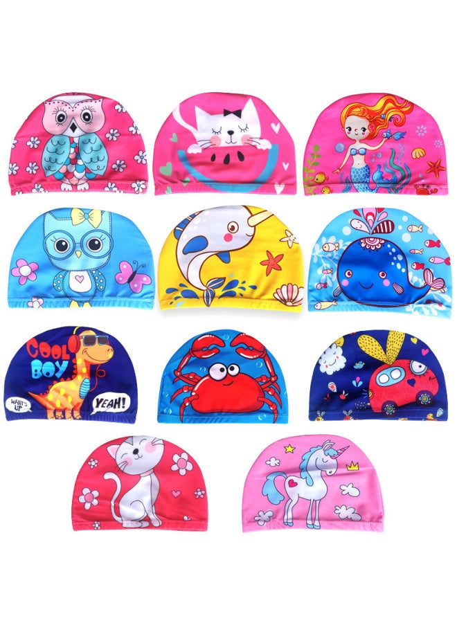Children's Swimming Cap Cartoon Cute Fashion Comfortable Head Direct Paper Card Bag Breathable Swimming Cap-Color:Small Boat On Yellow Background