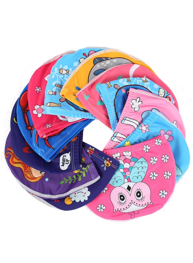 Children's Swimming Cap Cartoon Cute Fashion Comfortable Head Direct Paper Card Bag Breathable Swimming Cap-Color:Small Boat On Yellow Background