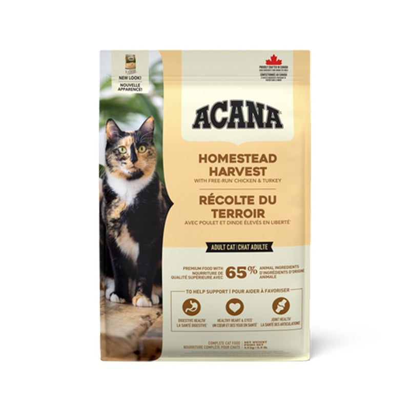(أسنى) Acana Homestead Harvest Chicken and Turkey Dry Cat Food - 4.5 kg