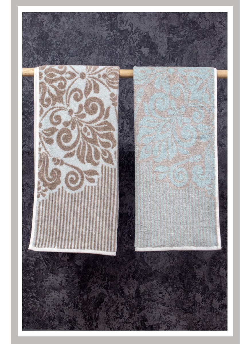 class 100% Combed Cotton 50 x 100 cm Yarn Dyed 2-Piece Set Biella Towel  - Image 1