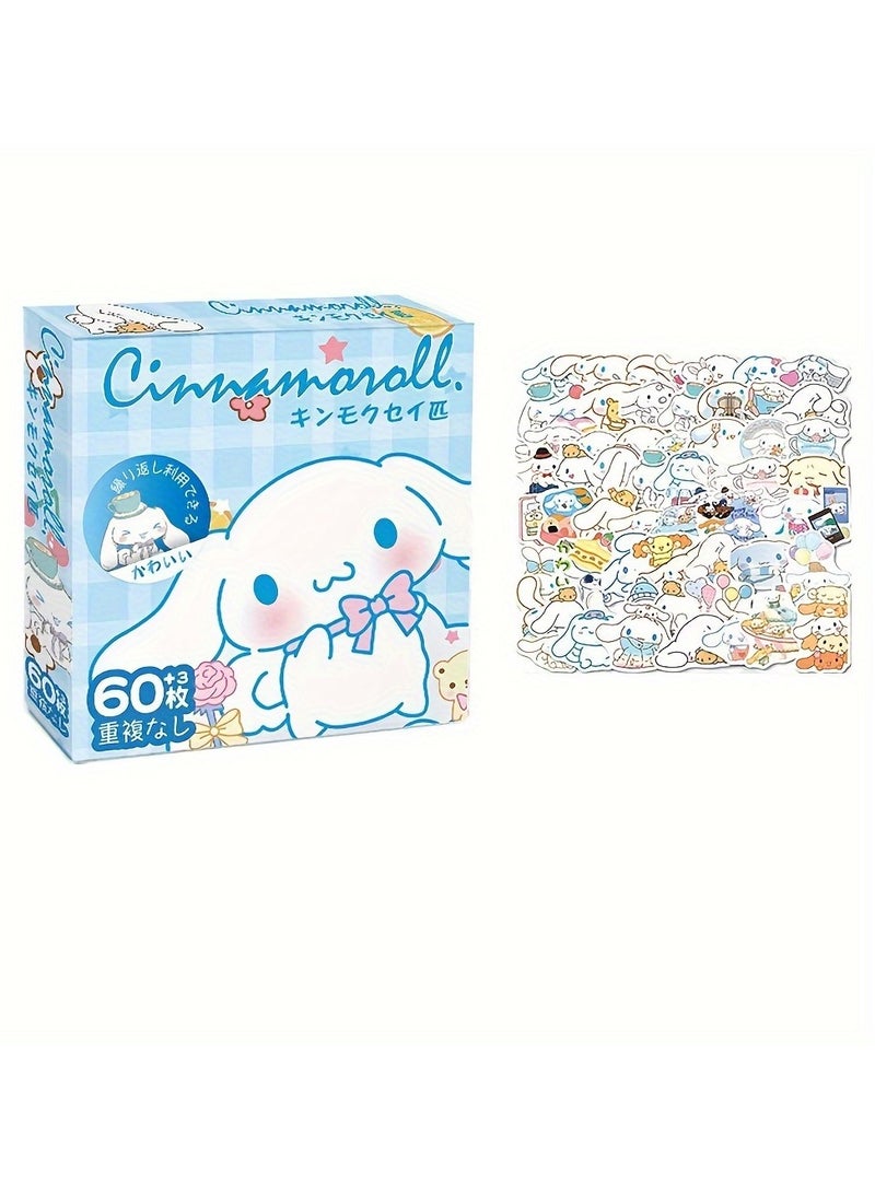 Sanrio 60+3pcs Sanrio Hello Kitty  Stickers DIY Portable Phone Diary Cute Cartoon Car Sticker - Image 2