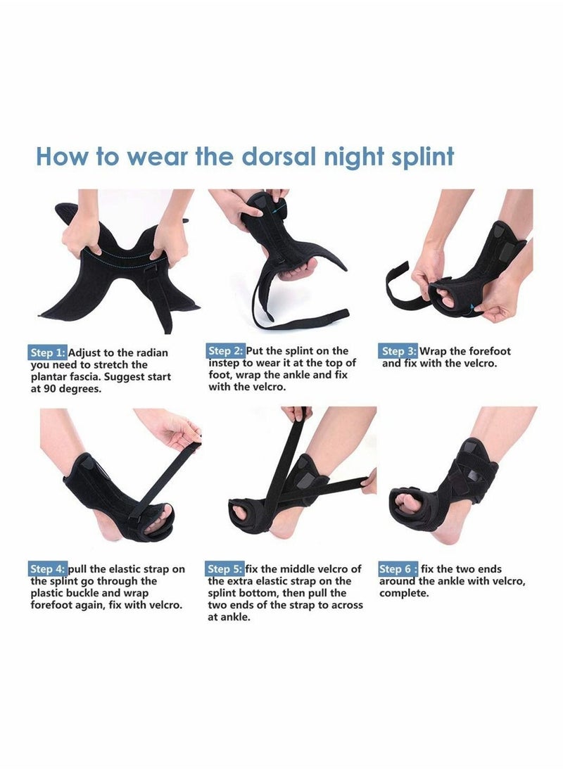 Excefore - Plantar Fasciitis Night Splint, Universal Foot Drop Orthotic Brace Support Adjustable Breathable Plantar Fasciitis Relief Splints - Image 1