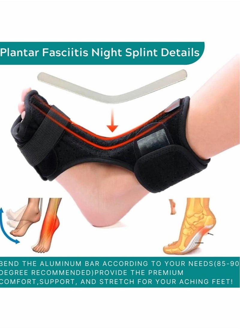 Excefore - Plantar Fasciitis Night Splint, Universal Foot Drop Orthotic Brace Support Adjustable Breathable Plantar Fasciitis Relief Splints - Image 1