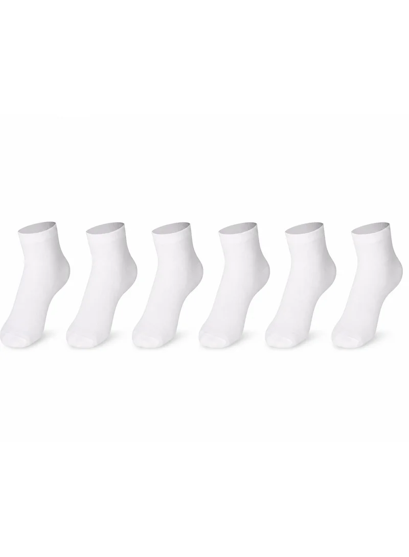 Ampm Kids Cotton-blended Ankle length Socks for Boys and Girls (PACK OF 6) Skin friendly, Lightweight, Ultra-Soft touch, Secure Gentle Grip, Reinforced stitch - WHITE