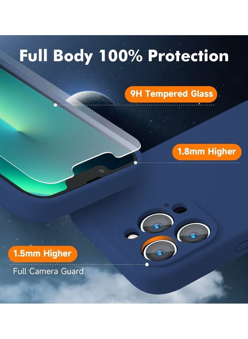 Silicone Magnetic Case for iPhone 14 Pro + 2 Pack Tempered Glass Screen Protector Magsafe Case  - Image 3