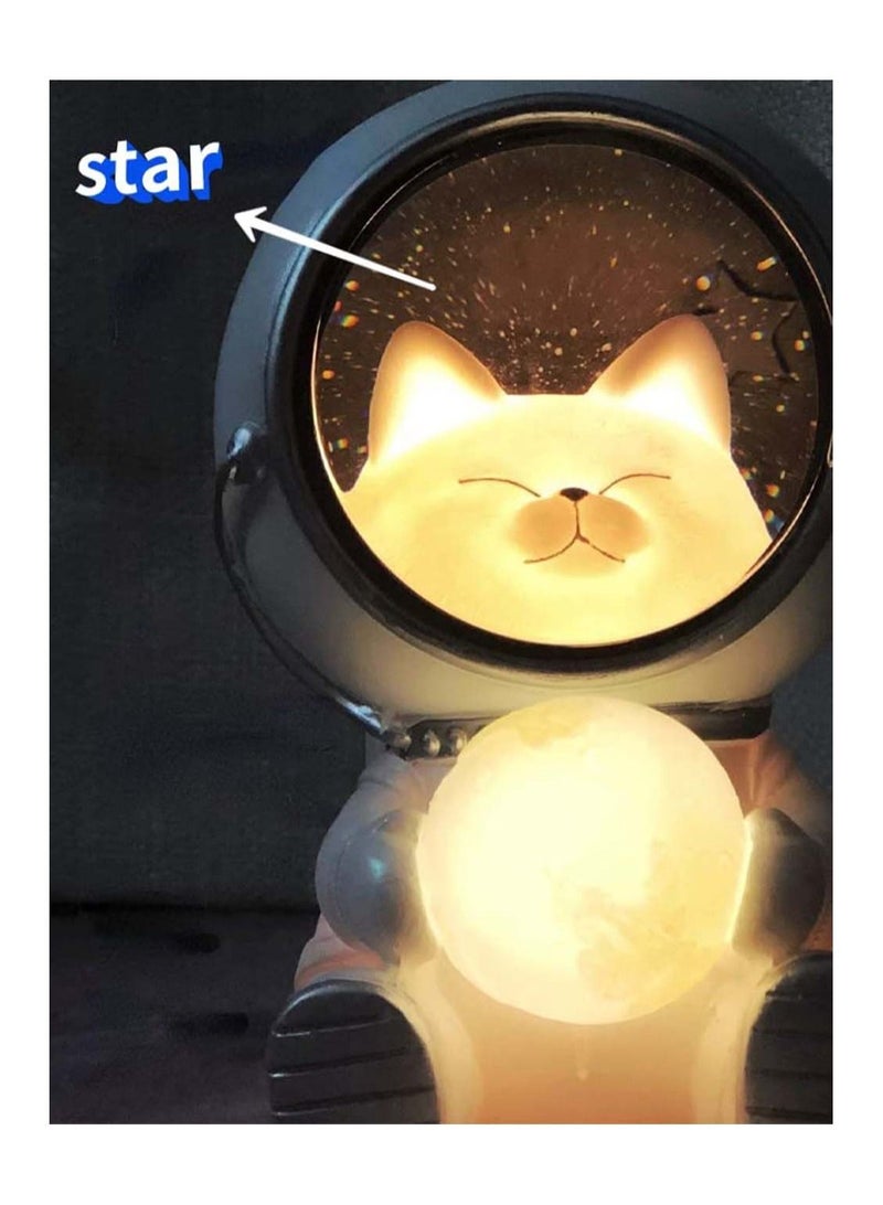SYOSI Animal Night Light Cute Cat Astronaut Night Light Cute Spaceman LED Night Light Nursery Astronaut Moon Lamps Desktop Decoration Light Starry Lamp for Kids Room Decoration - Image 2